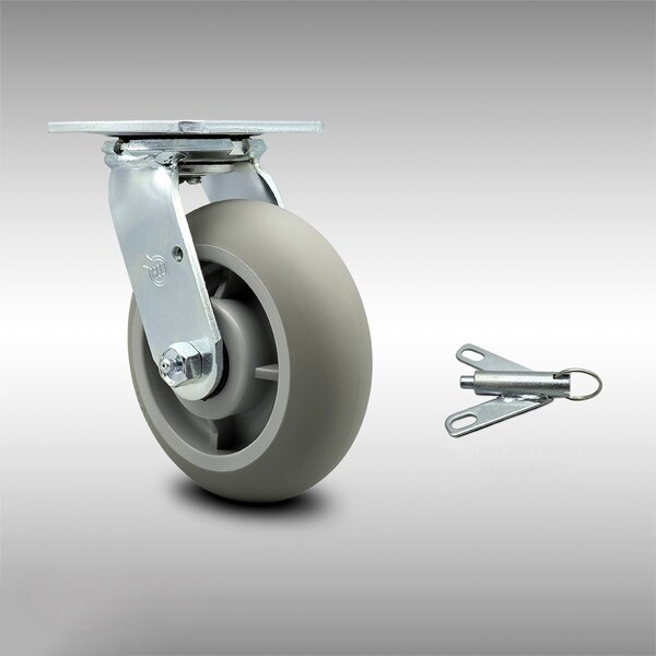 Service Caster Cambro Meal Delivery Cart Replacement Caster - Swivel with Bolt on Swivel Lock CAM-SCC-SS30S620-TPRRD-BSL - main